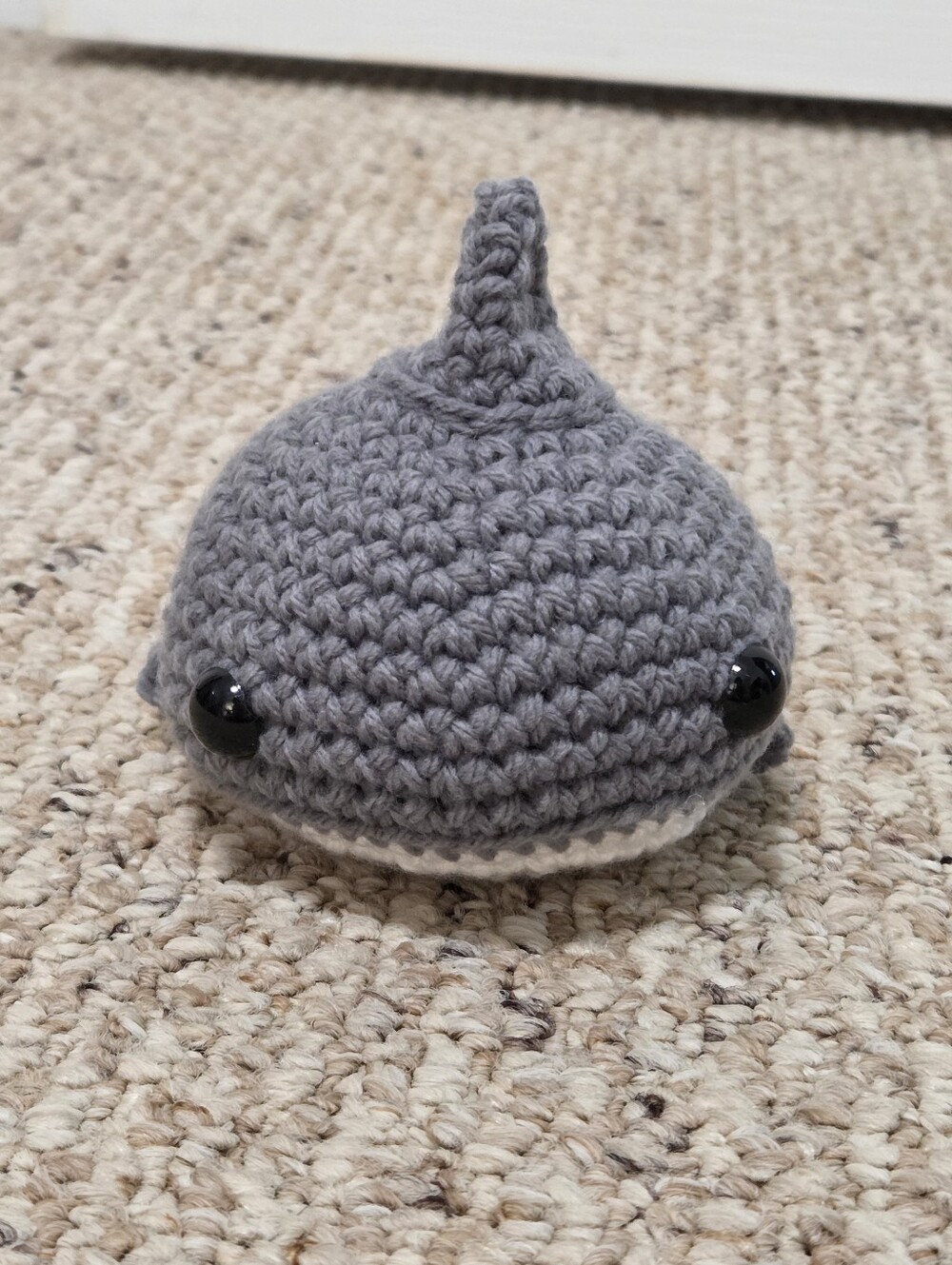 Hand Crafted Gray Crochet Shark Plush - Cute Amigurumi Toy